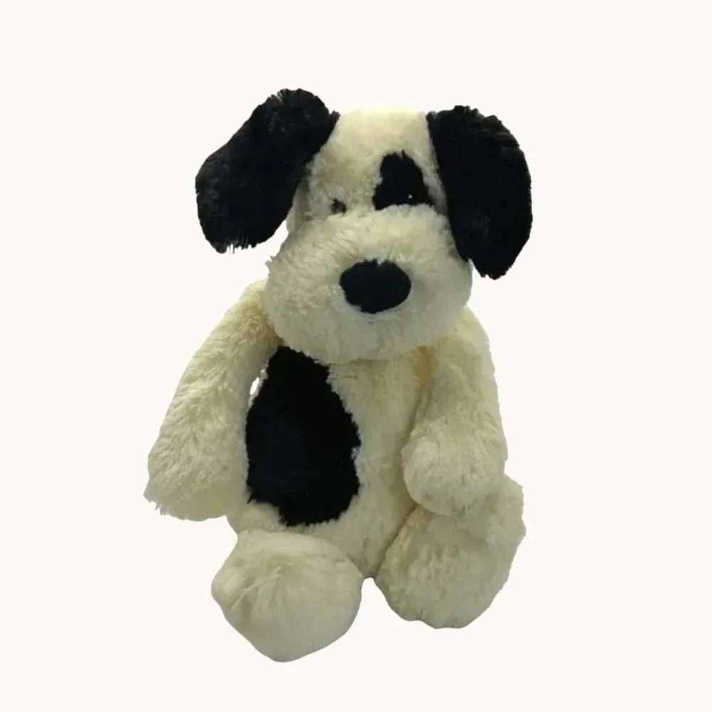 Jellycat‎ Bashful Black & Cream Puppy Dog Lovey medium